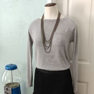 Talbots Petites Heather Gray Pullover Sweater XS